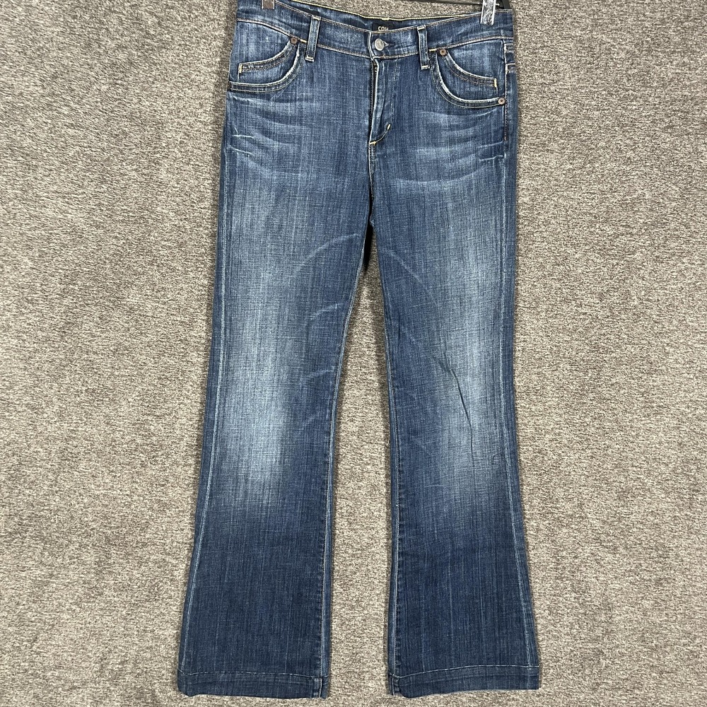 COH by Jerome Dahan Jeans Womens 28 Blue High Rise Wide Leg Made in‎ USA 270-132